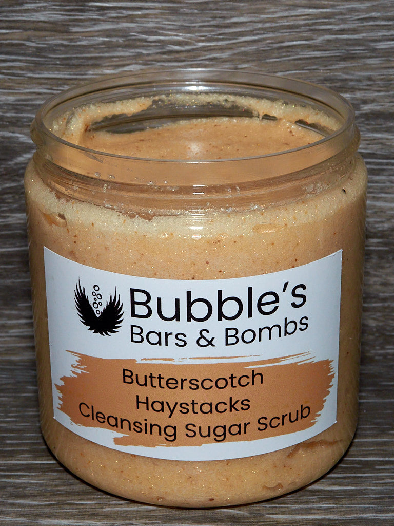 Butterscotch Haystacks Cleansing Sugar Scrub Open Jar