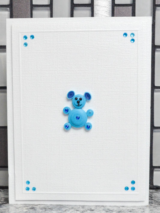 Blue Teddy Bear Card Front
