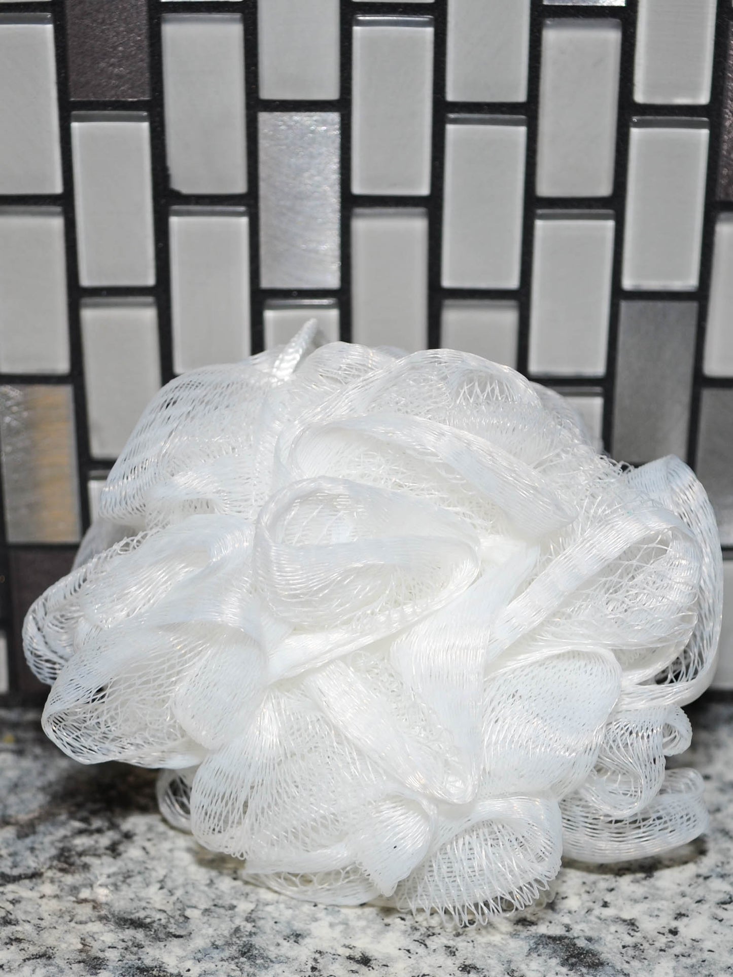 White Bath Pouf