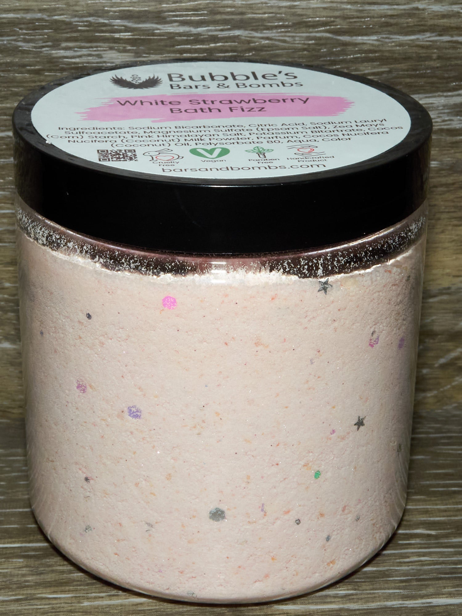 White Strawberry Bath Fizz Jar