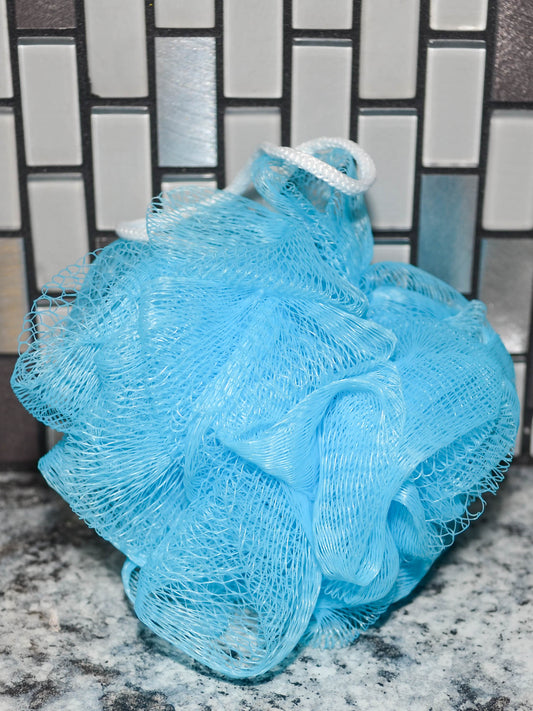 Blue Bath Pouf