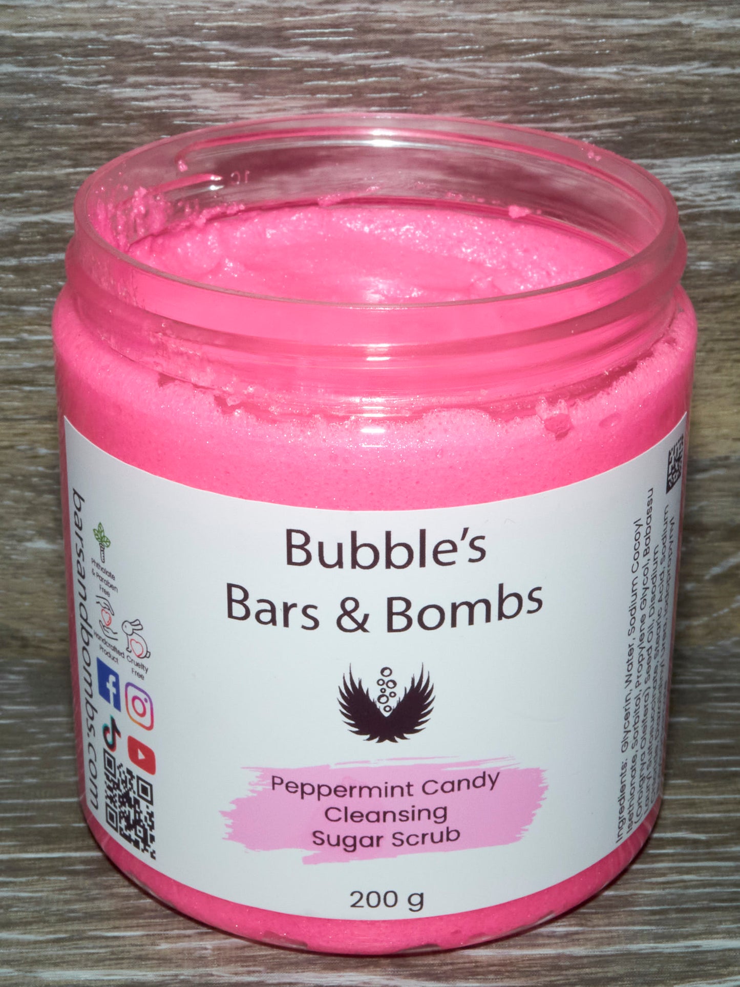 Peppermint Candy Cleansing Sugar Scrub Open