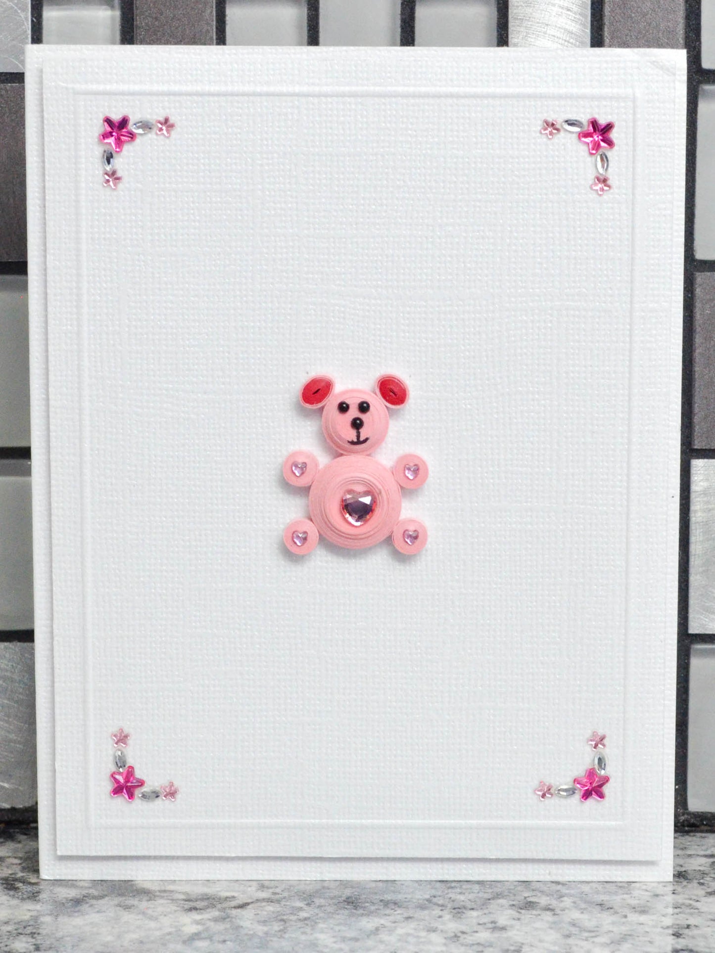 Pink Teddy Bear Card Front