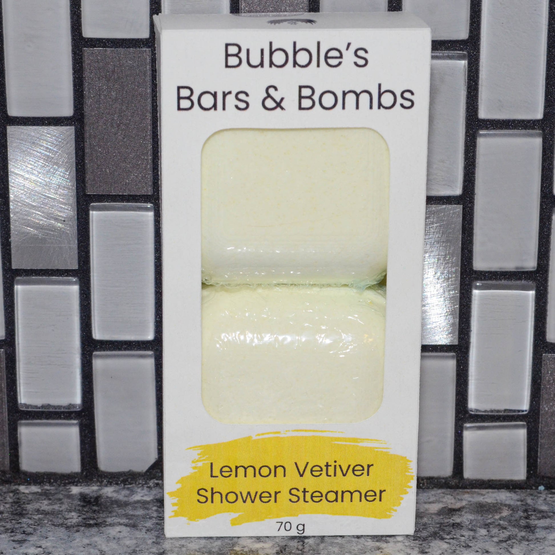 Lemon Vetiver Shower Steamer in box